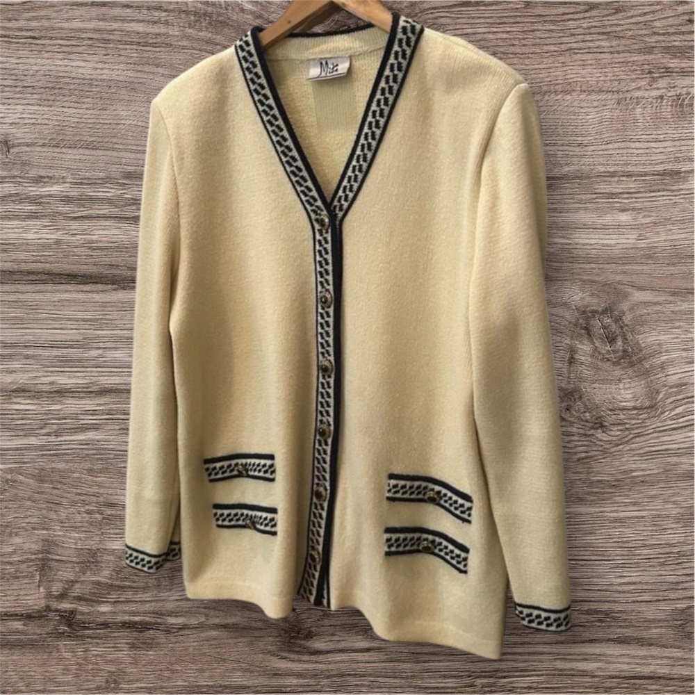 Mita Petite 16 Cream Beige Cardigan Sweater